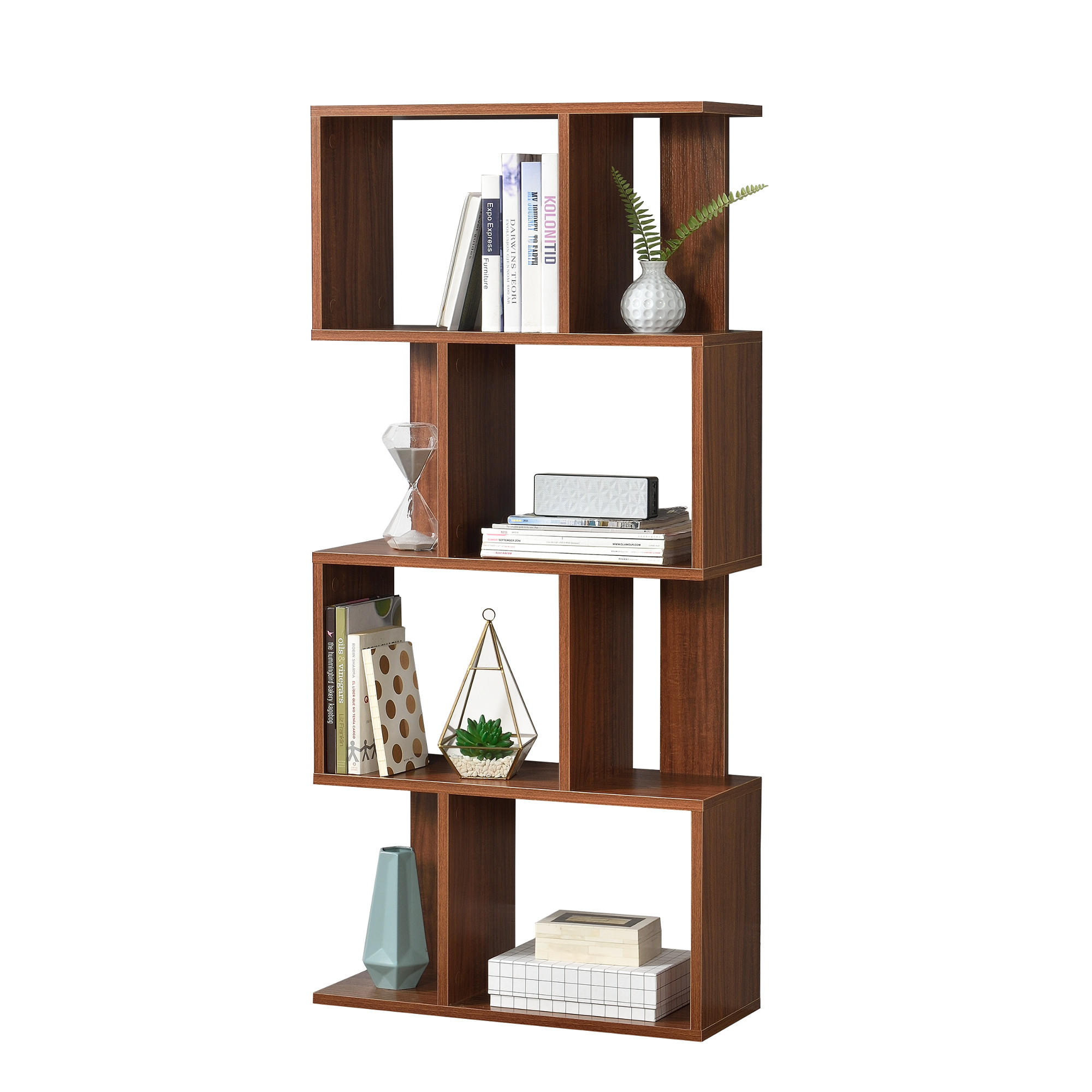BÜCHERREGAL Brattahlid - Walnussfarben, Holzwerkstoff (60/130/24cm) - [en.casa]