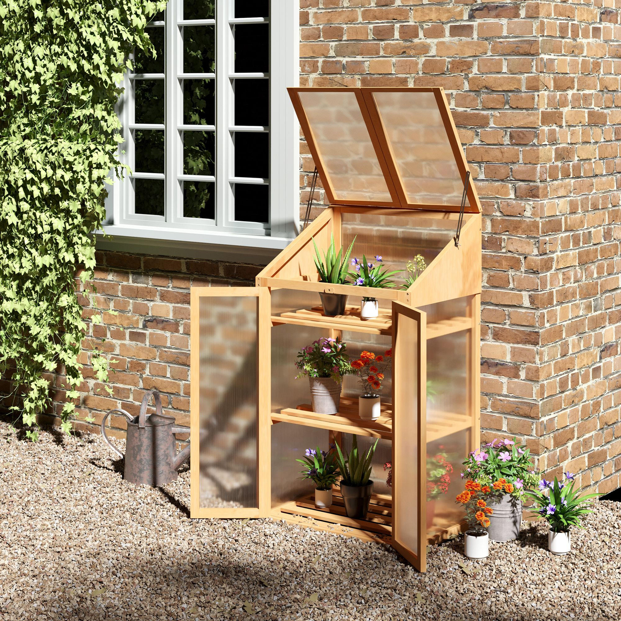 FRÜHBEET aus Holz 70 x 50 x 120 cm - Braun, Holz (50/120/70cm) - Outsunny