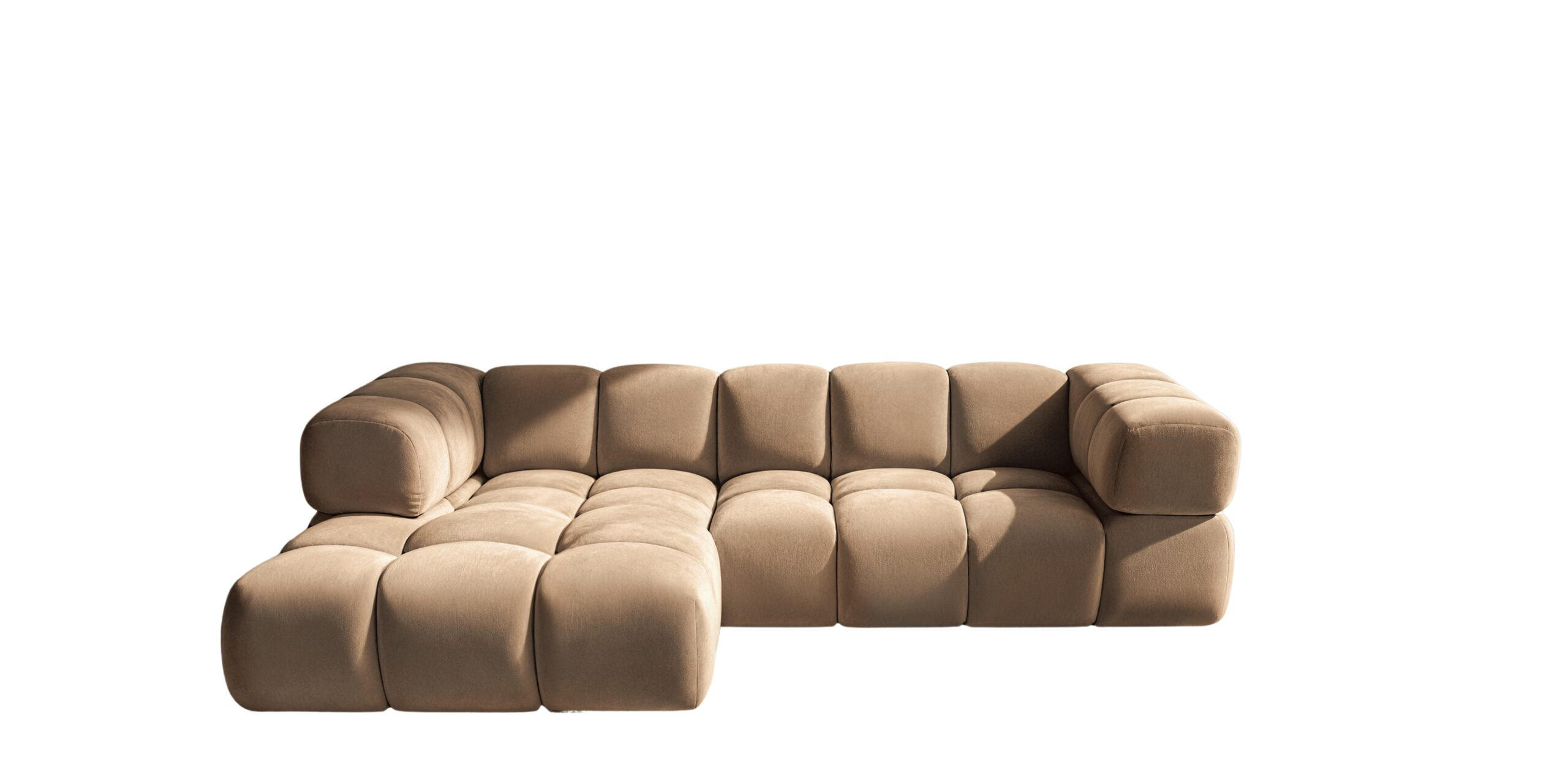 ECKSOFA L-Form Averro, stoff Bluvel, Latte, Links - Beige, Holz (280/150cm) - Kaiser Möbel
