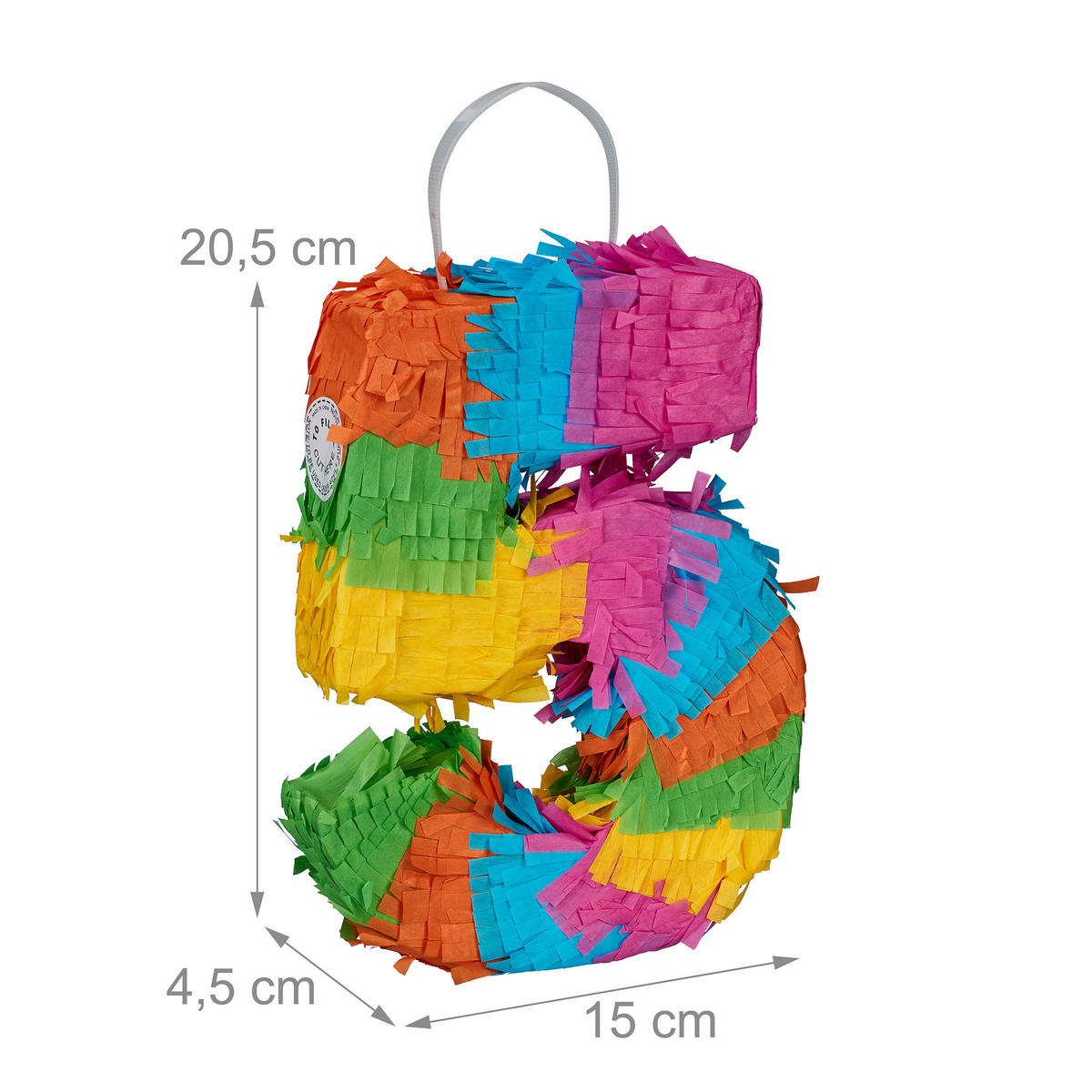 PINATA - Multicolor, Papier/Wellpappe (15/20.5/4.5cm) - Relaxdays