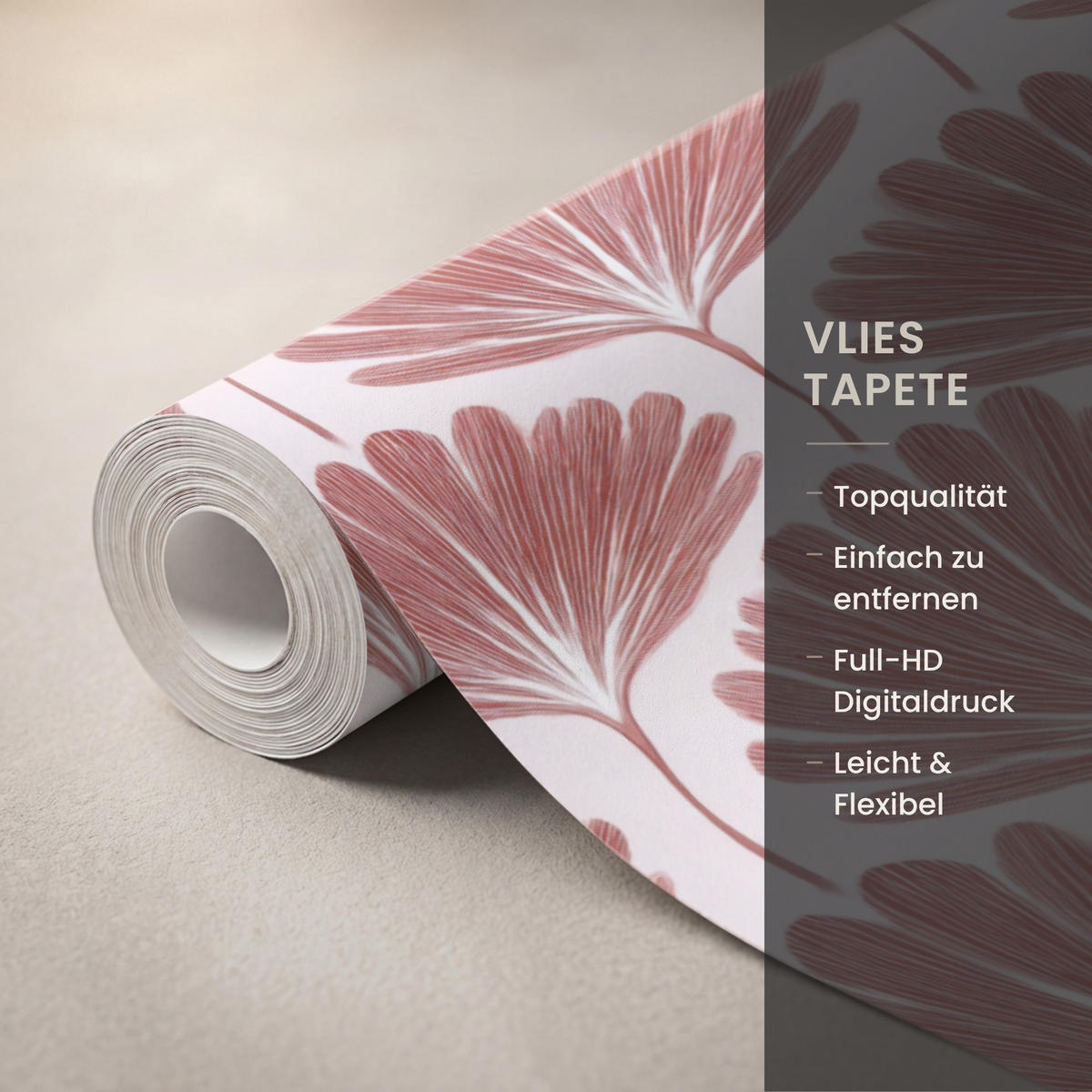 TAPETE - Fächer - Motiv - Terra - 220x280 cm - Rotbraun, Papier (220/280cm) - OnlyWow
