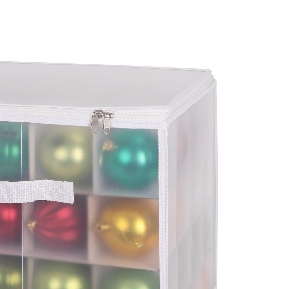 WEIHNACHTSKUGEL-AUFBEWAHRUNGSBOX - Transparent, Wellpappe/Kunststoff (36/3/36cm) - Relaxdays