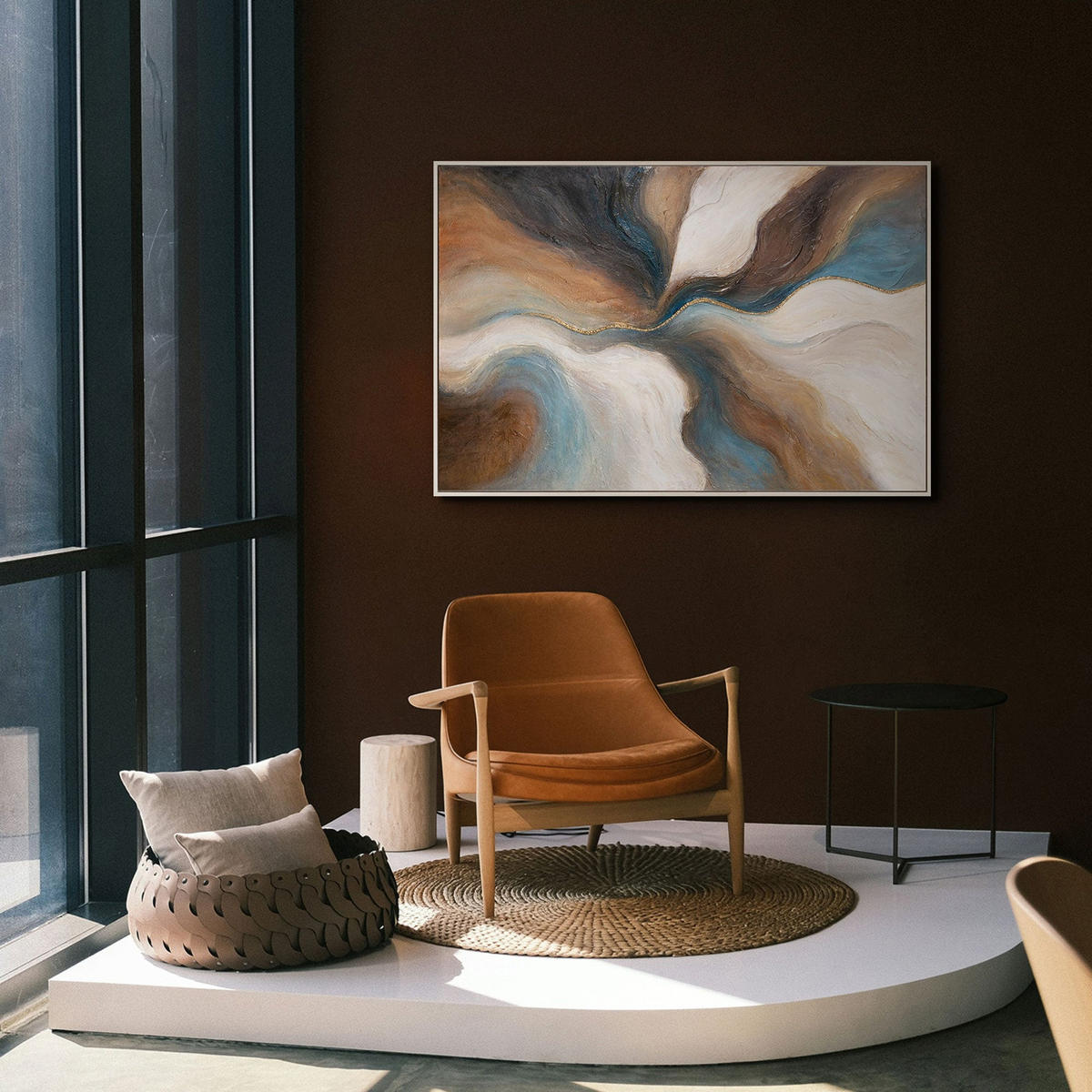 GEMÄLDE Vergehen der Zeit Schattenfugenrahmen Beige 140x100 cm - Beige, Holz (140/100cm) - YS-art gallery
