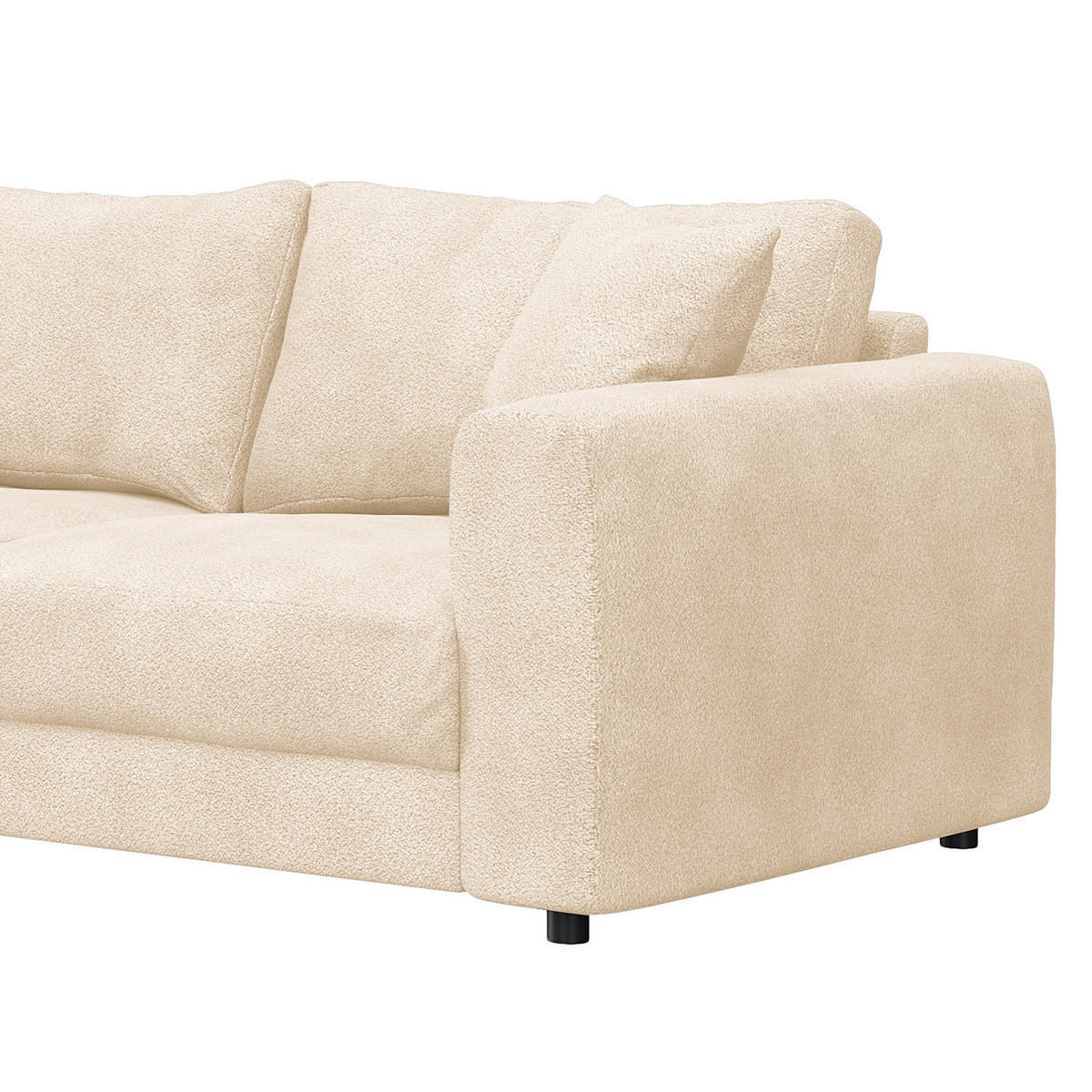 2,5-SITZER SOFA - Beige/Schwarz, Kunststoff/Textil (189/79/106cm) - home24