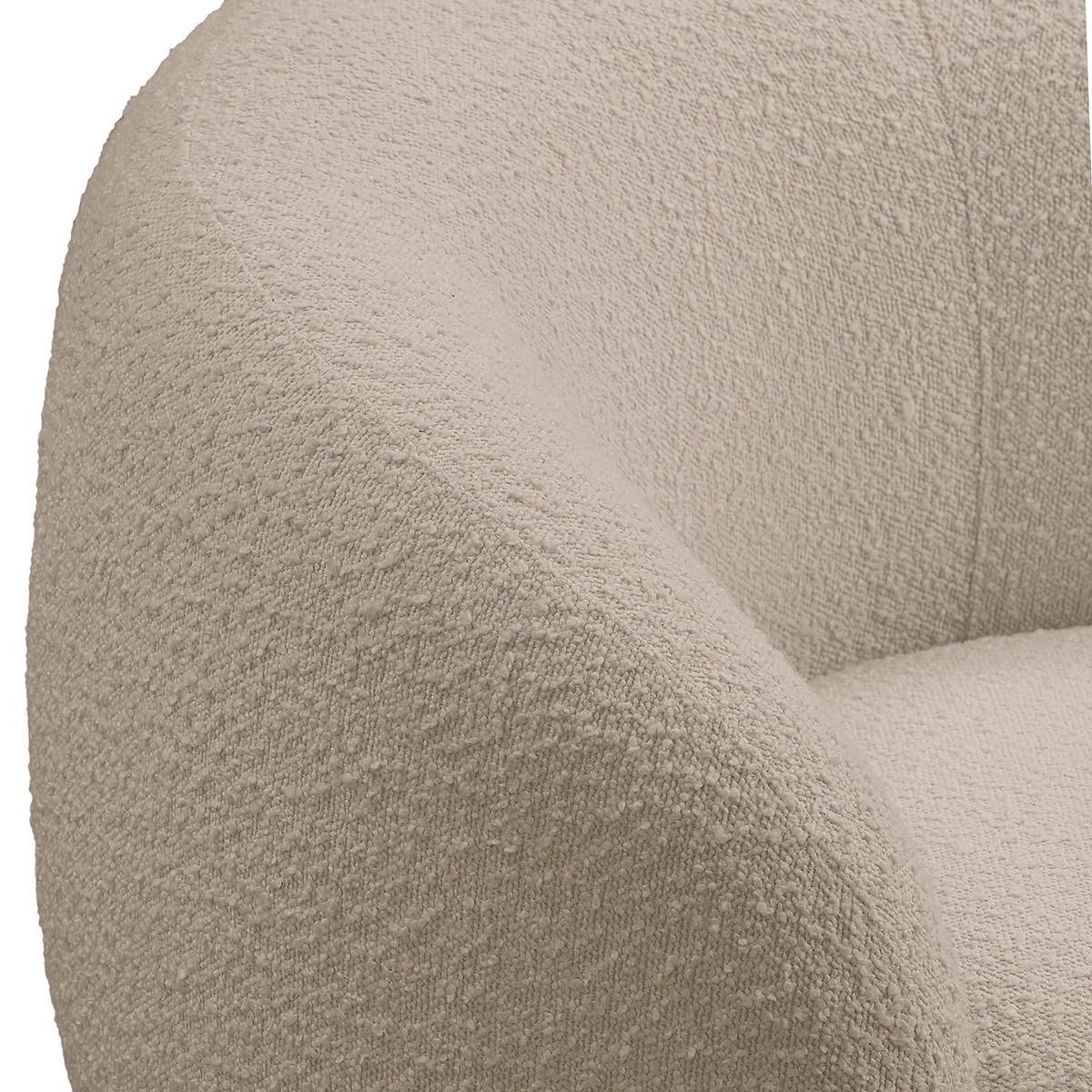 SESSEL - Bouclé - Taupe/Schwarz, Kunststoff/Textil (89/76/83cm) - home24