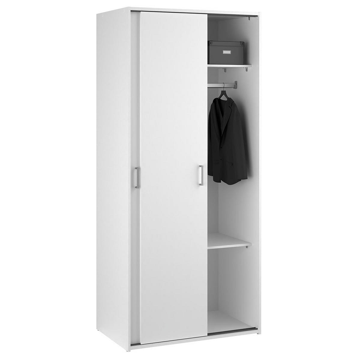 KLEIDERSCHRANK, Space, Weiß, Holzwerkstoff, 78 x 49 x 176 cm - Weiß, Holzwerkstoff (78/176/49cm) - ebuy24