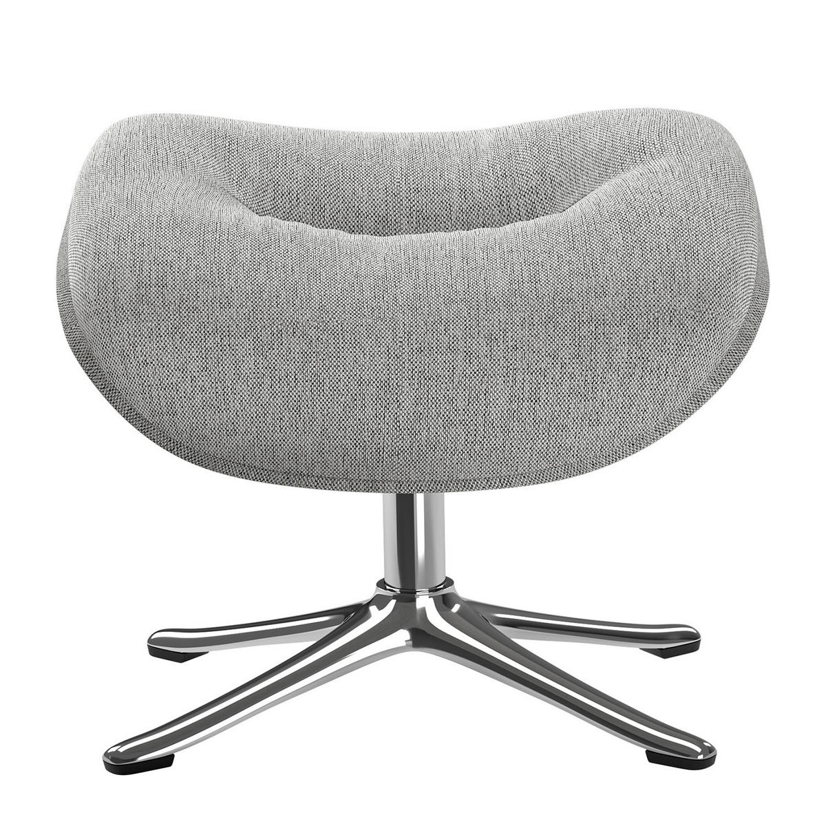 POLSTERHOCKER - Chromfarben/Hellgrau, Textil/Metall (44/39/42cm) - home24