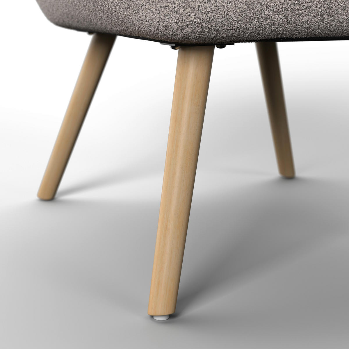 SESSEL Maximilian Beige Webstoff - Hellgrau, Holz (70/93/84cm)