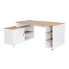 ECKSCHREIBTISCH mit Stauraum - MDF - Weiß und naturfarben - ROMIARA - Naturfarben, Holz (174/120/76cm) - Vente-Unique