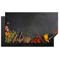 HERDABDECKPLATTE Kräuter - Lebensmittel - Gewürze - Schwarz - Paprika - Zimt 90x52 cm - Currygelb, Kunststoff (90/0.2/52cm) - MuchoWow