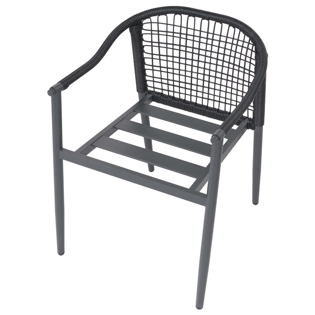 STUHL 4er-Set und Sitzkissen Metall Schwarz Ozzero - Schwarz, Metall (55/76/60cm) - Beliani