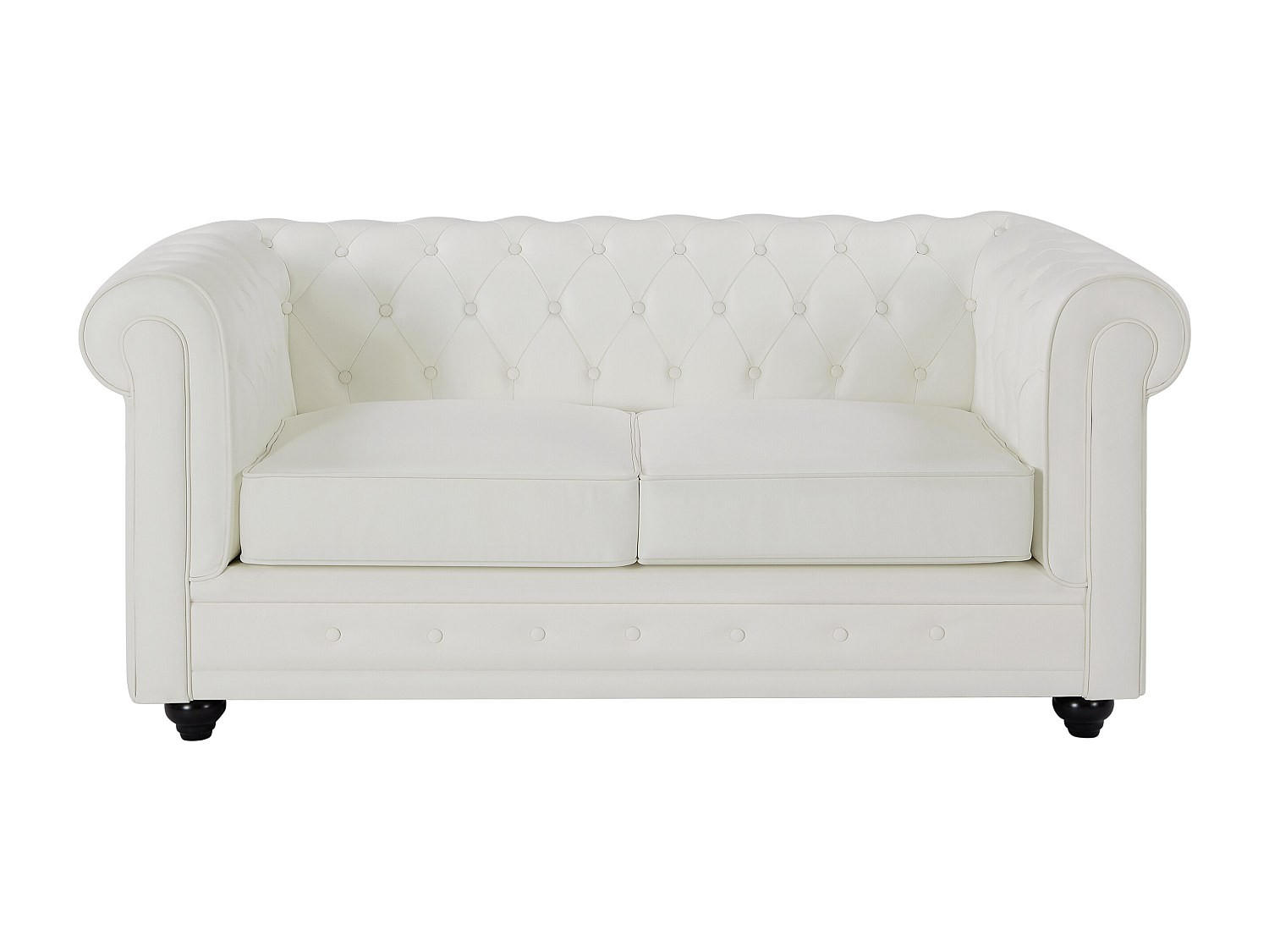 SOFA ohne Schlafmöglichkeit - 2 Personen - Leder - Weiß - - Weiß, Leder (165/72/88cm) - Vente-Unique