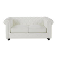 SOFA ohne Schlafmöglichkeit - 2 Personen - Leder - Weiß - - Weiß, Leder (165/72/88cm) - Vente-Unique