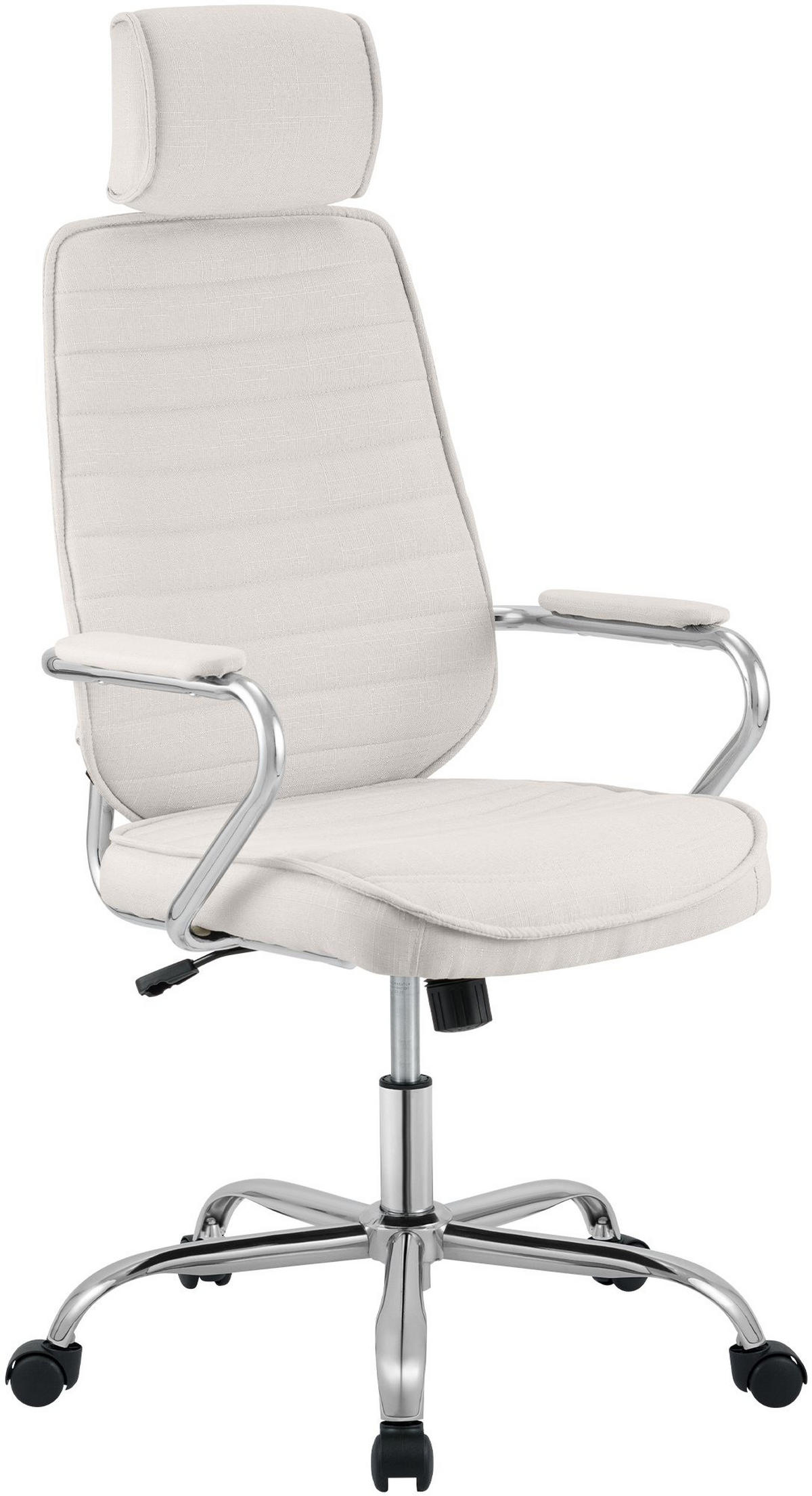 CHEFSESSEL Stoff Beige - Chromfarben/Beige, Textil/Metall (60/117/67cm) - CLP