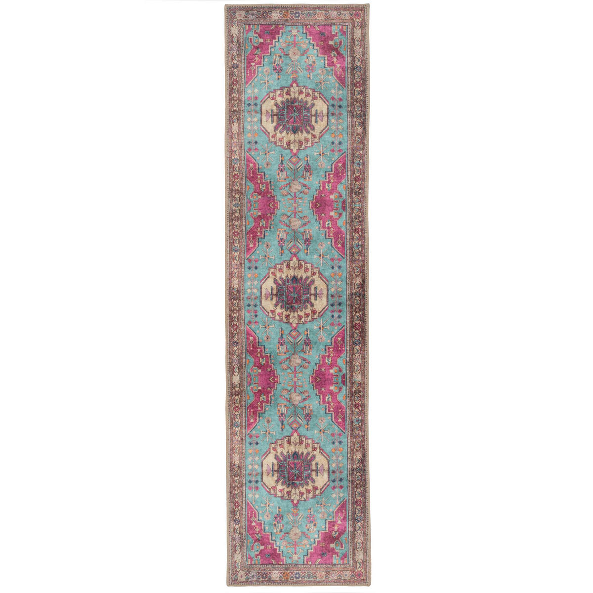 FLACHWEBETEPPICH Clarissa Multi - Pink, Textil (60/240cm) - Kukoon Rugs