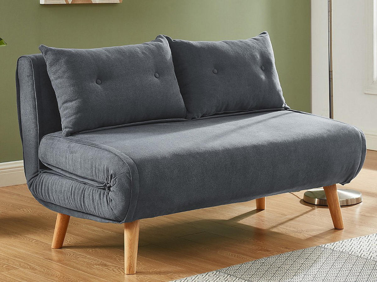 SCHLAFSOFA 2-Sitzer - Stoff - Grau - VALERIO - Grau, Textil (120/74/74cm) - Vente-Unique