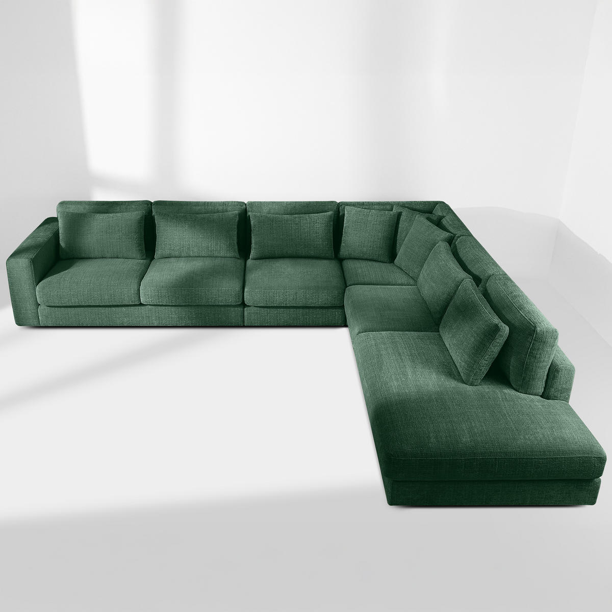 ECKSOFA XL rechts VERUS - Grün, Holz/Holzwerkstoff (377/328cm) - KONSIMO®