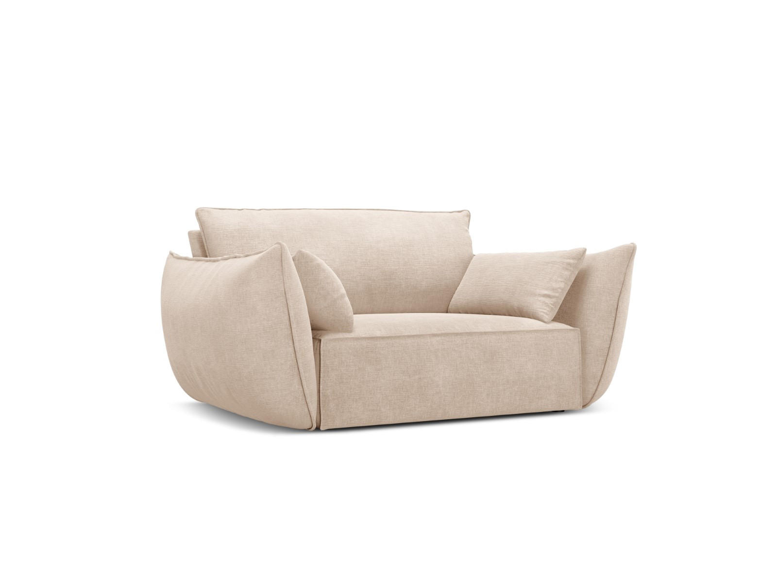 SESSEL Kaelle aus Chenille-Stoff beige - Beige, Textil (100/85/128cm) - Micadoni
