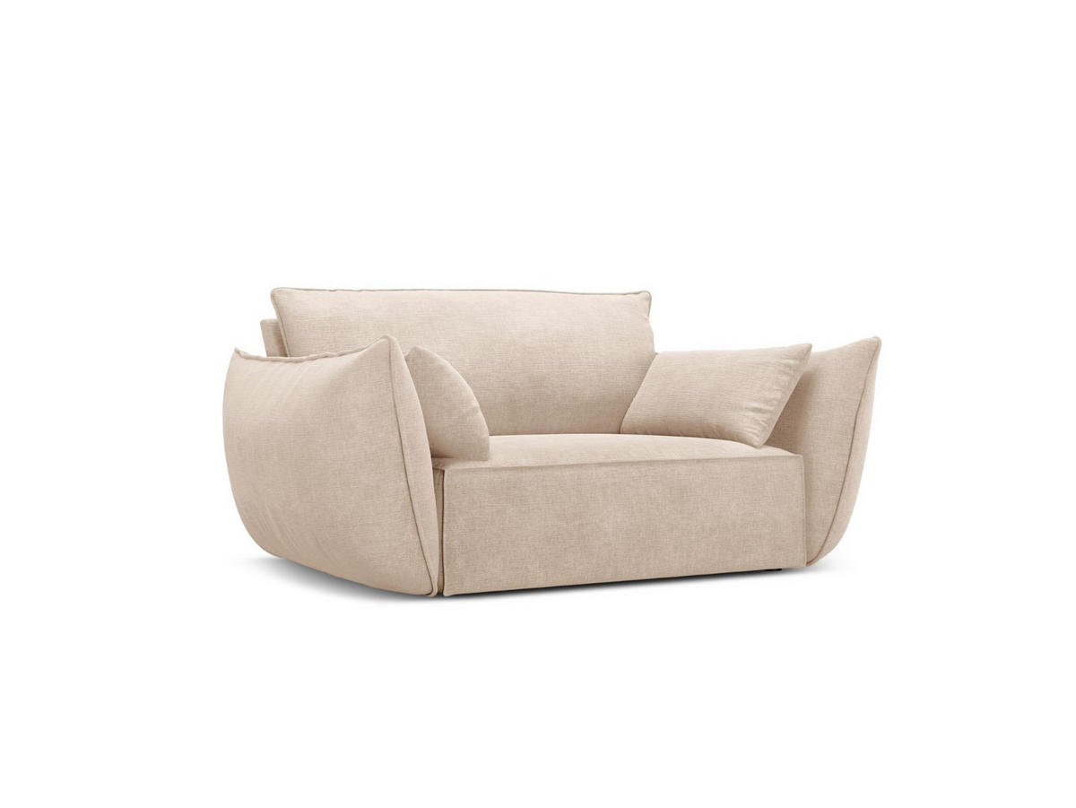 SESSEL Kaelle aus Chenille-Stoff beige - Beige, Textil (100/85/128cm) - Micadoni