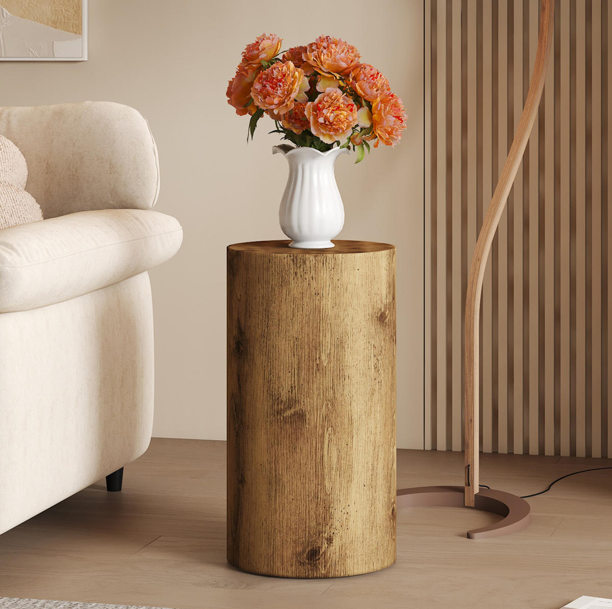 BEISTELLTISCH aus MDF 30x30x55 cm Holzfarben mit wasserabweisender Oberfläche - Naturfarben, Holzwerkstoff (30/30/55cm) - IVMEU