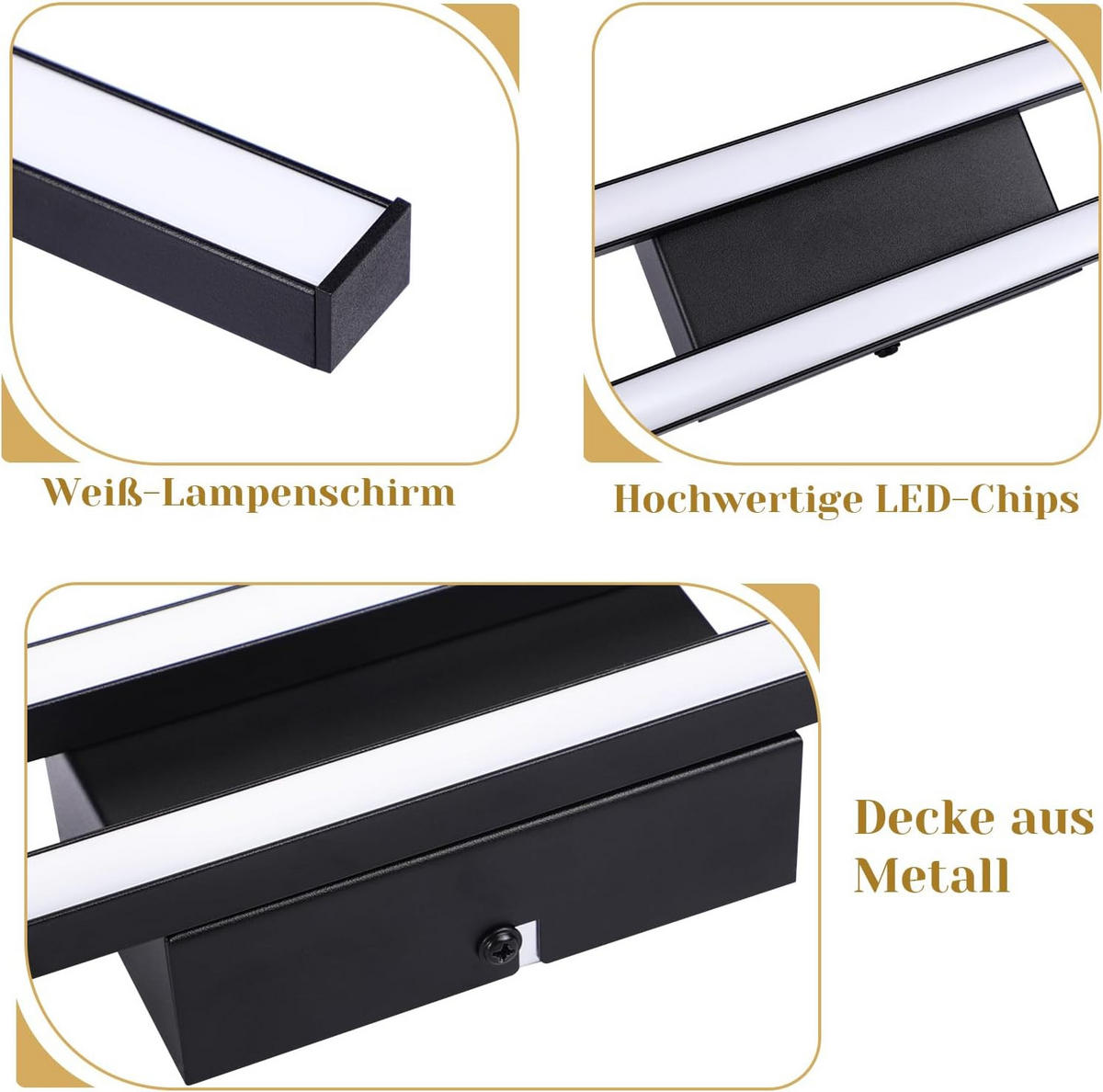 LED-DECKENLEUCHTE 7/61.5/4.8cm - Schwarz, Metall (61.5/7/4.8cm) - Nettlife