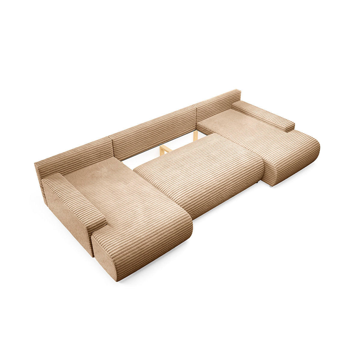 PANORAMASOFA Ivana 4 Sitzplätze Beige - Beige, Holz (350/85/172cm) - Petits-meubles