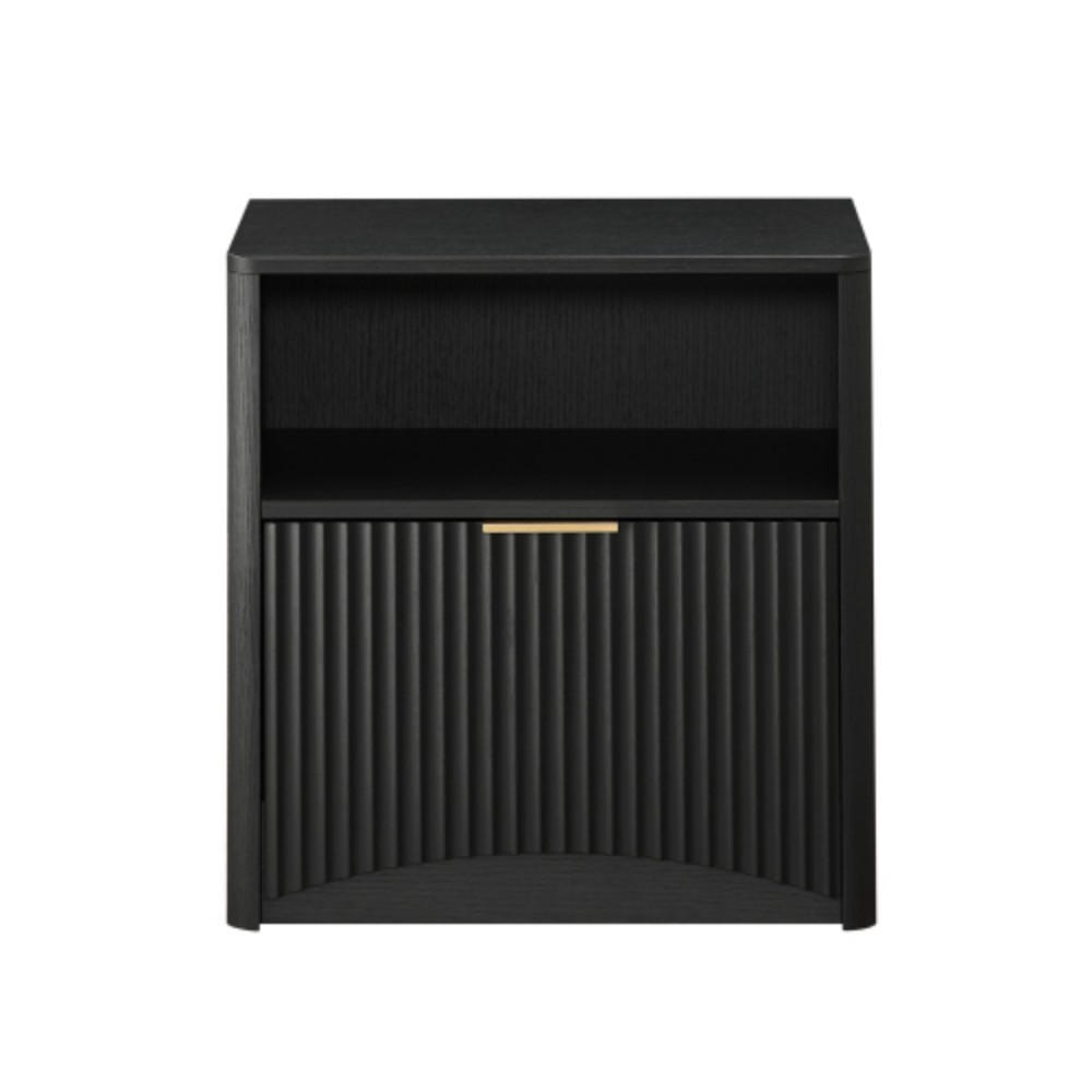 NACHTSCHRANK 58B/38T/60H cm Schwarz - Schwarz, Holzwerkstoff (38/60/58cm)
