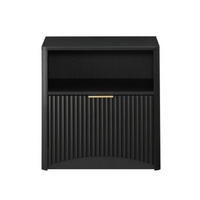 NACHTSCHRANK 58B/38T/60H cm Schwarz - Schwarz, Holzwerkstoff (38/60/58cm)