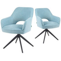 DREHSTUHL Mika-Nils - Schwarz/Hellblau, Textil/Metall (60/87/65cm) - DUBI Möbel