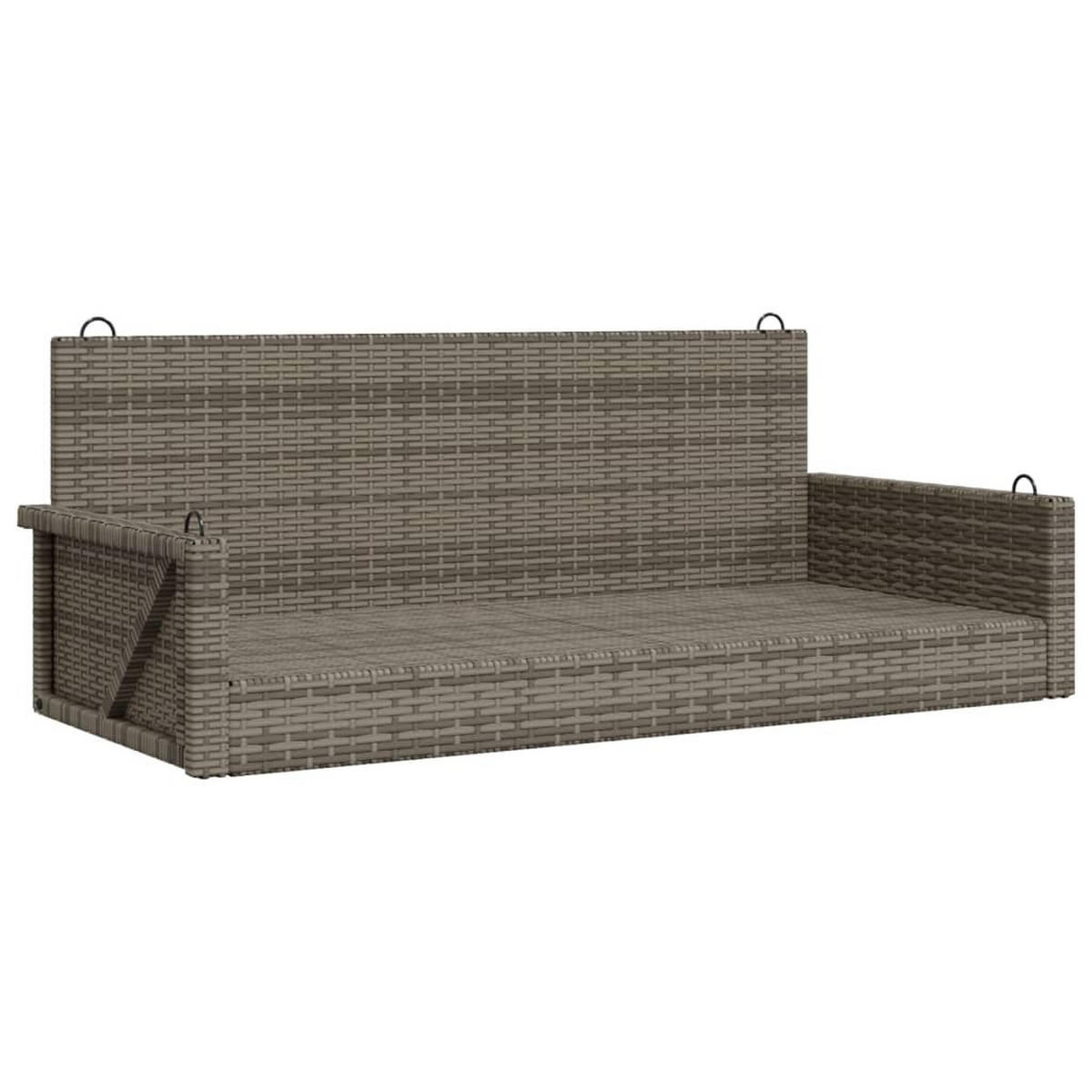 HÄNGEBANK Grau 119x56x48 cm Poly Rattan - Grau, Kunststoff (119/48/56cm) - furnicato