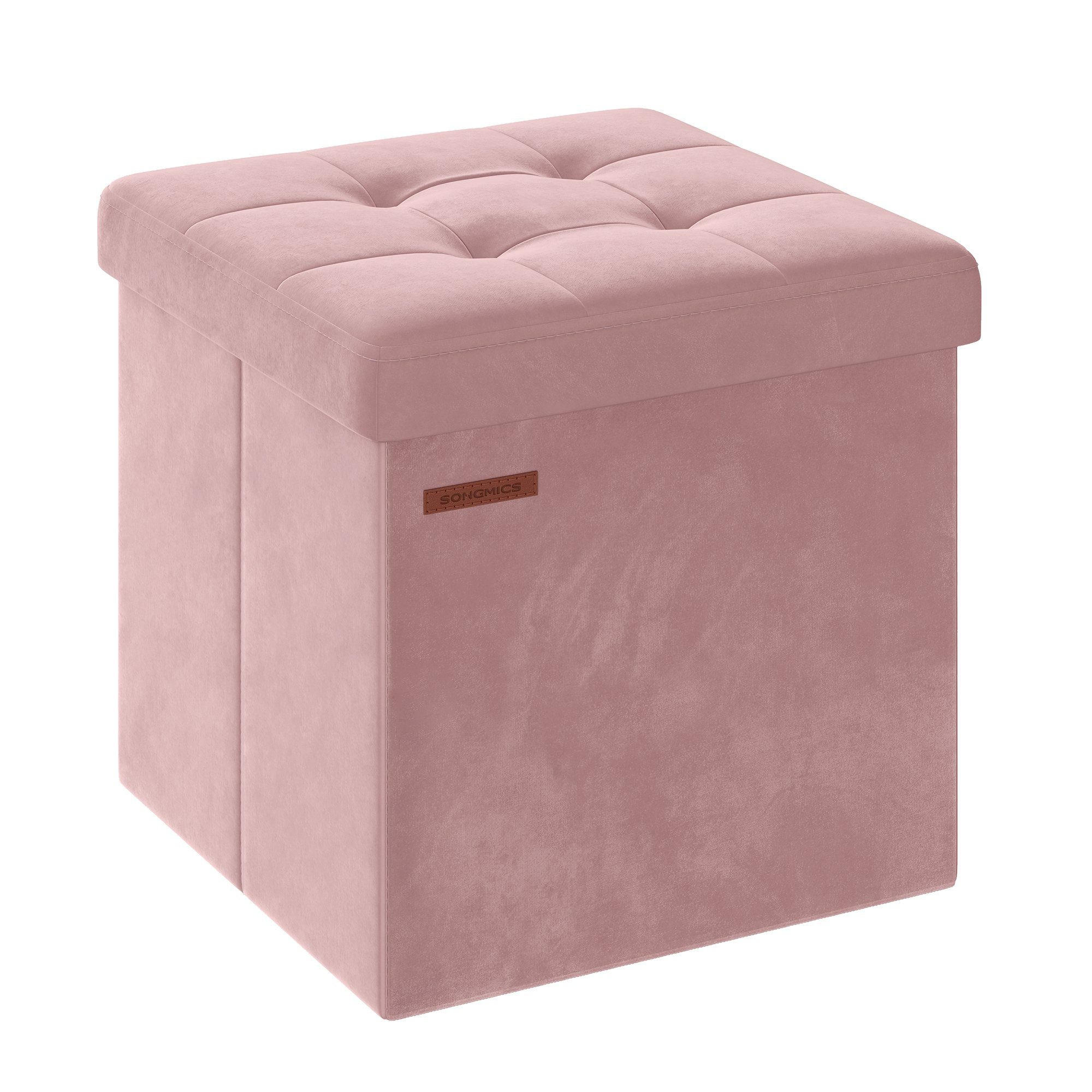 SITZHOCKER Monica - Hellrosa, Textil (38/38/38cm) - SONGMICS