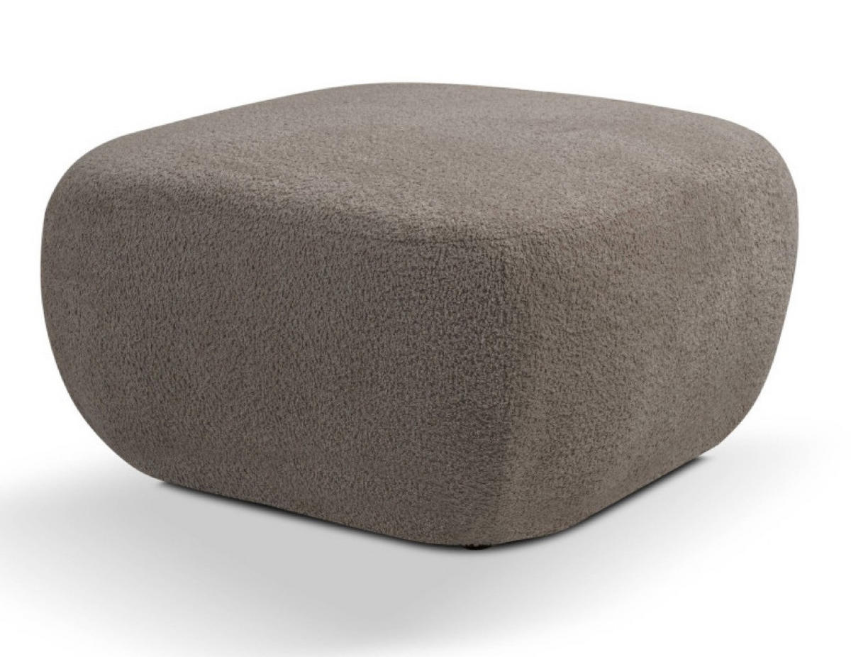POUF Taupe LIO Bezogene Abriamo Stoff Auf Niedrigen Schwarzen Beinen - Braun, Textil (75/39/75cm) - Sepro Meble