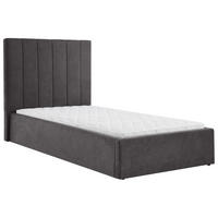 POLSTERBETT Melvio Einzelbett 90x200 cm mit Bettkasten und Schaumstoffmatratze 10 cm, Dunkelgrau - Dunkelgrau, Textil (90/200cm) - Beautysofa