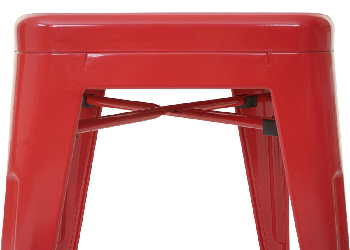 HOCKER METALL Rot 6er-Set - Rot, Metall (39/46/39cm) - MCW