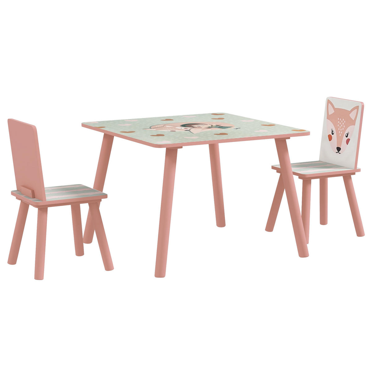 KINDERSITZGRUPPE DE-17516 mit Tiermotiv Rosa - Pink, Holzwerkstoff (60/44/60cm) - ComfortXL