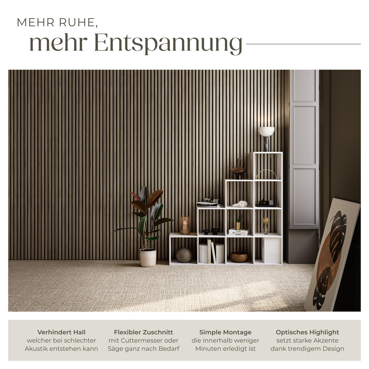 AKUSTIKPANEELE 2er Set Sonic Wall,je 60 x 120 x 2,1 cm, Größe flexibel anpassbar,Eiche dunkel - Wildeiche, Holz (60/120/120cm) - tectake