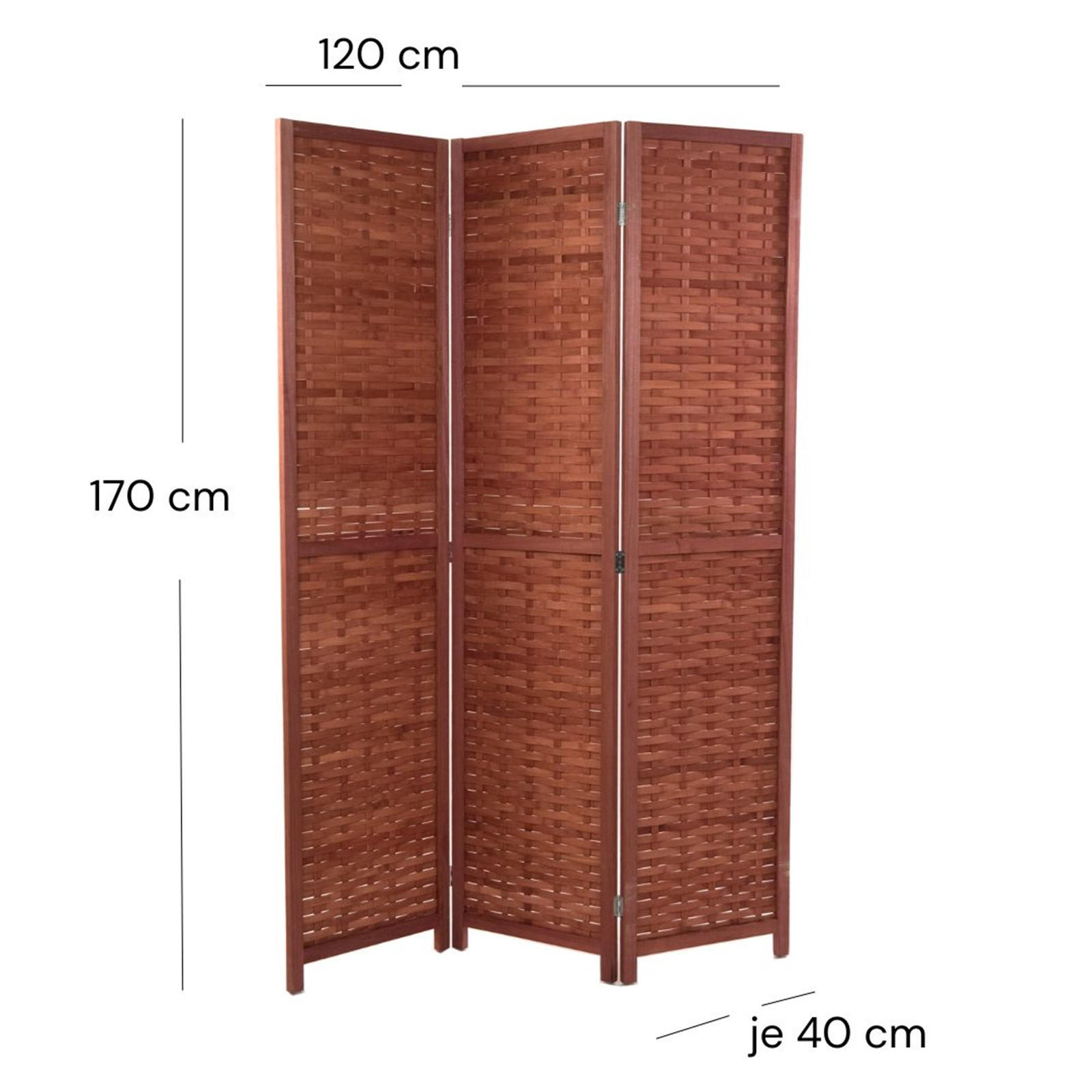 RAUMTEILER Autumn 3-tlg Bambus Holz kastanienbraun - Braun, Holz (120/170/3cm) - DESIGN DELIGHTS