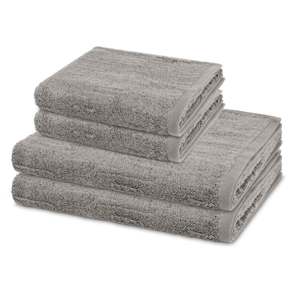 FROTTIERSET Premium 4-teilig - Grau, Textil (50/100cm) - Ross