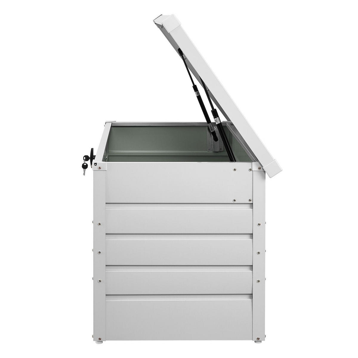 AUFBEWAHRUNGSBOX Limani weiß - Weiß, Metall (120/63/53cm) - Juskys