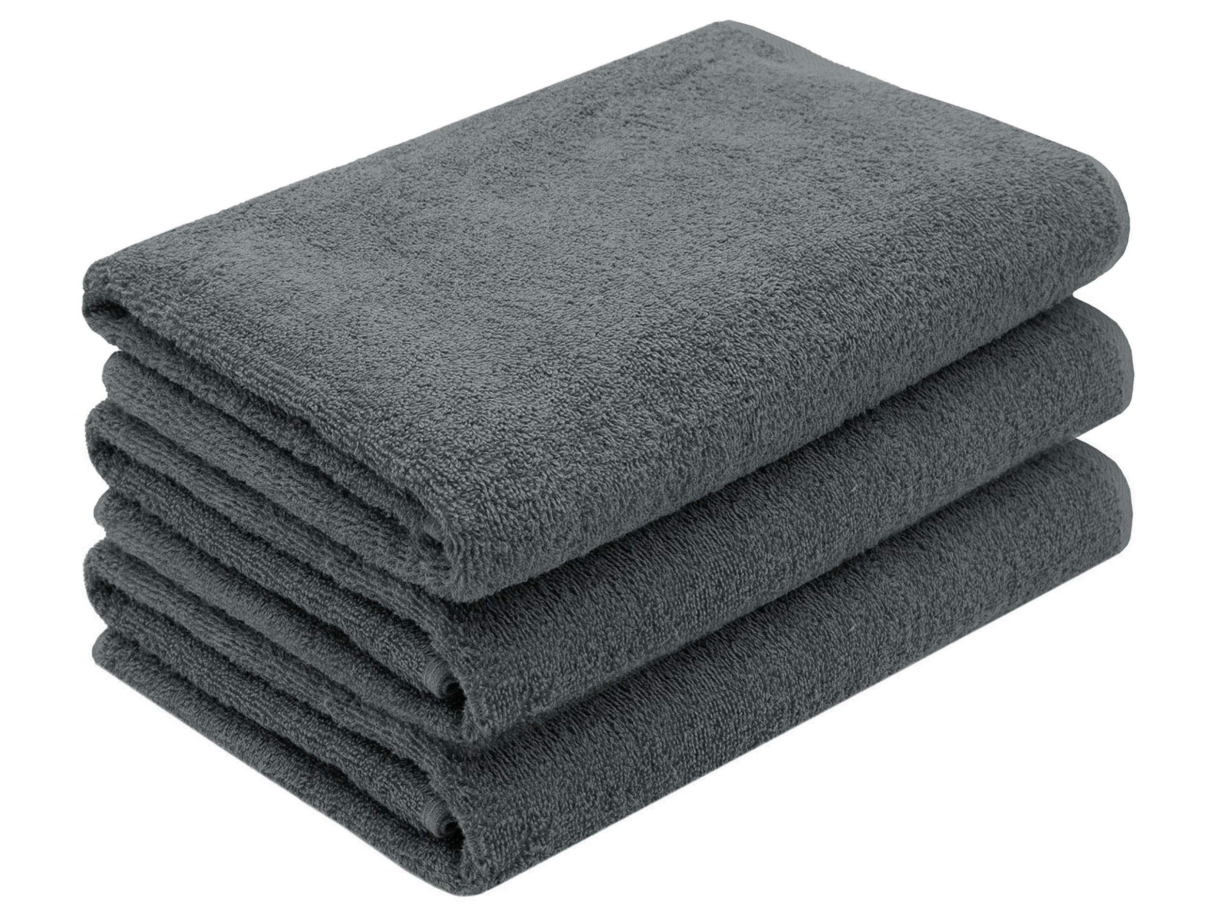 DUSCHTÜCHER, 3er-Set, 70x140 cm, 100% Baumwolle, Grau - Graphitfarben, Textil (70/140cm) - Zollner