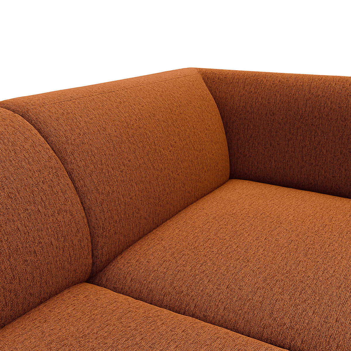 2,5-SITZER SOFA - Rostfarben/Schwarz, Textil/Metall (175/74/88cm) - home24