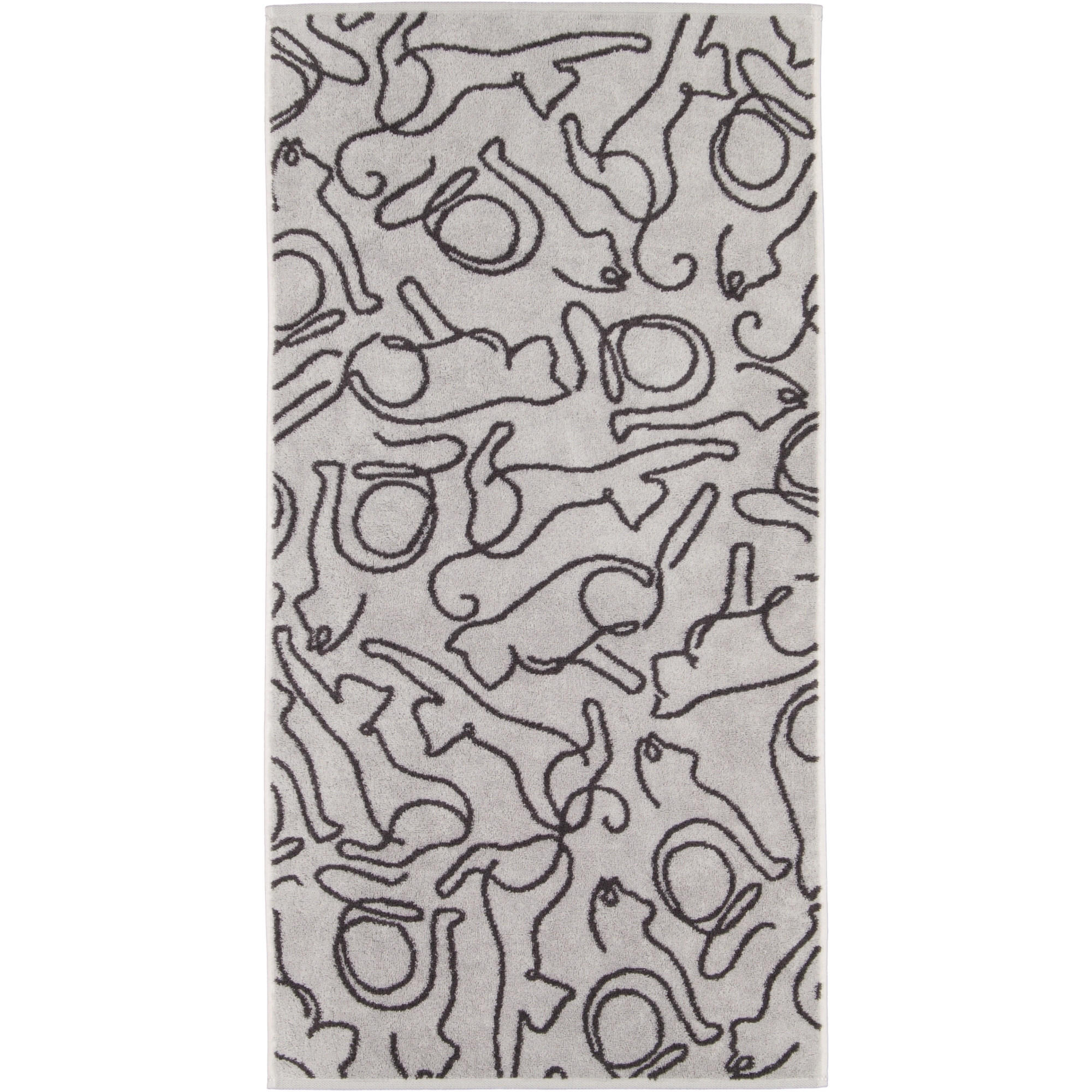 HANDTUCH CUTE CATS EDITION CATS 6264 PLATIN/BASALT - 70 - Grau, Textil (50/100cm) - Cawoe