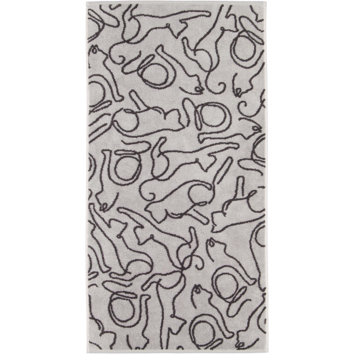 HANDTUCH CUTE CATS EDITION CATS 6264 PLATIN/BASALT - 70 - Grau, Textil (50/100cm) - Cawoe