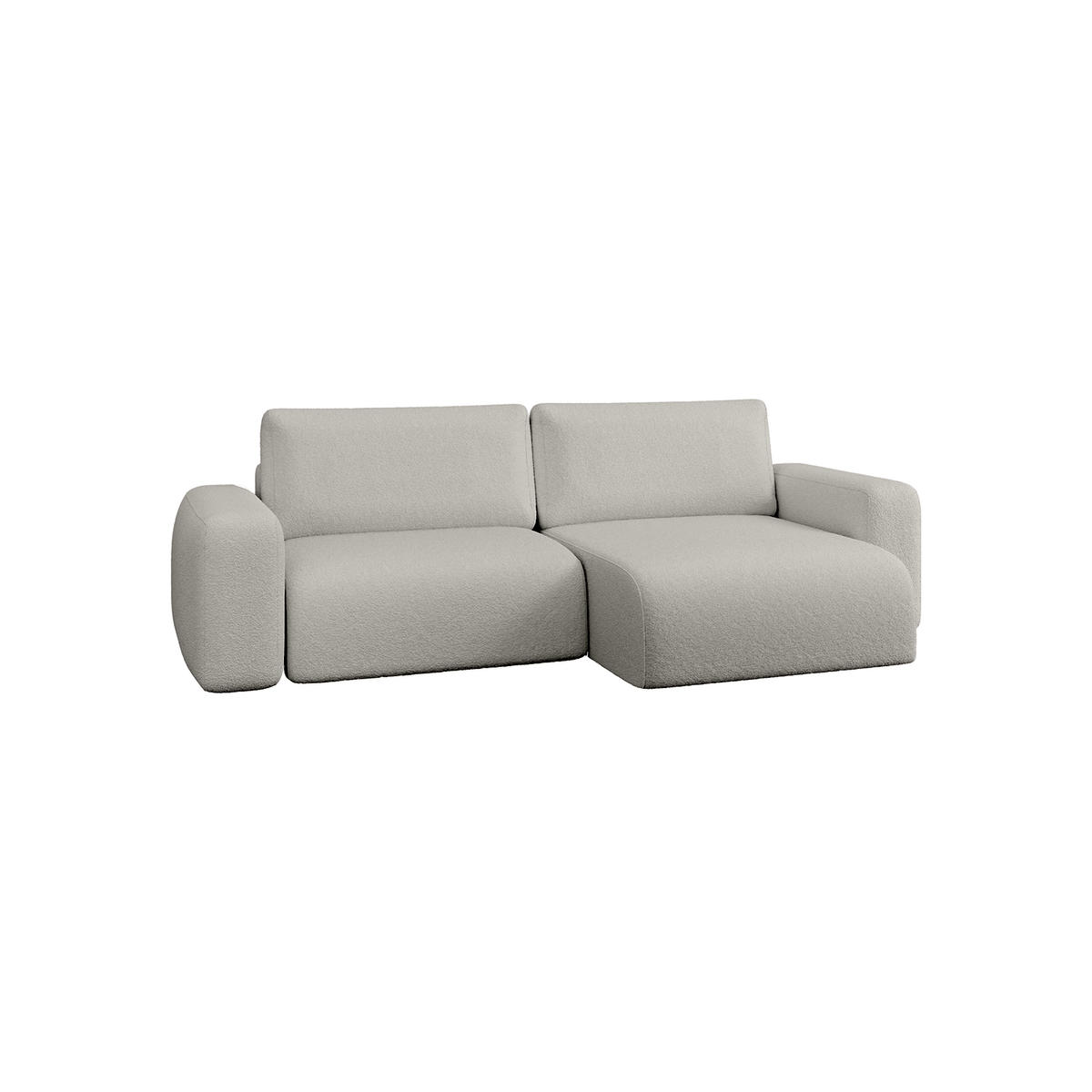 ECKSOFA TALW L MINI mit Schlaffunktion, Hellgrau - Hellgrau, Textil (257/148cm) - Fedve