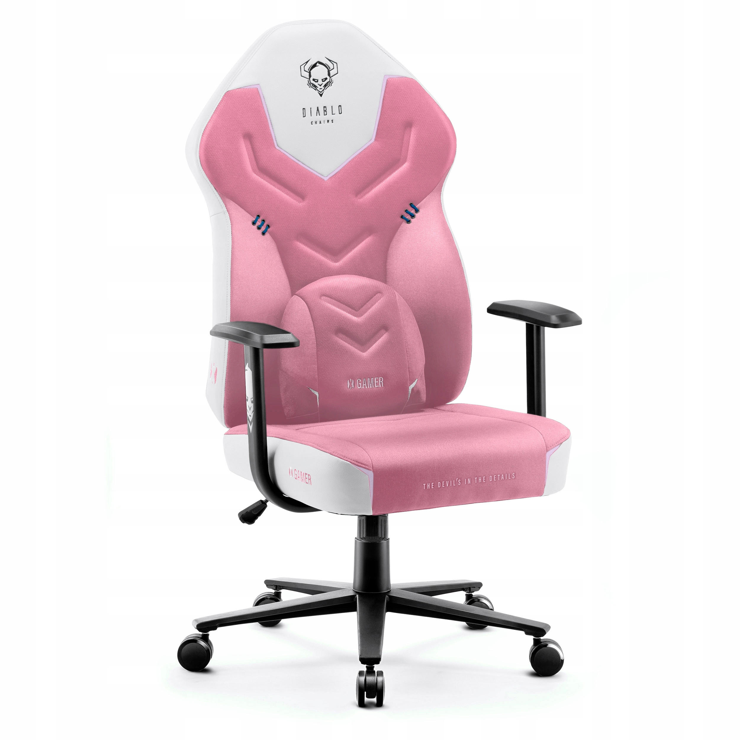 GAMINGSTUHL X-GAMER - Rosa/Weiß, Metall (68/118/56cm) - Diablo Chairs