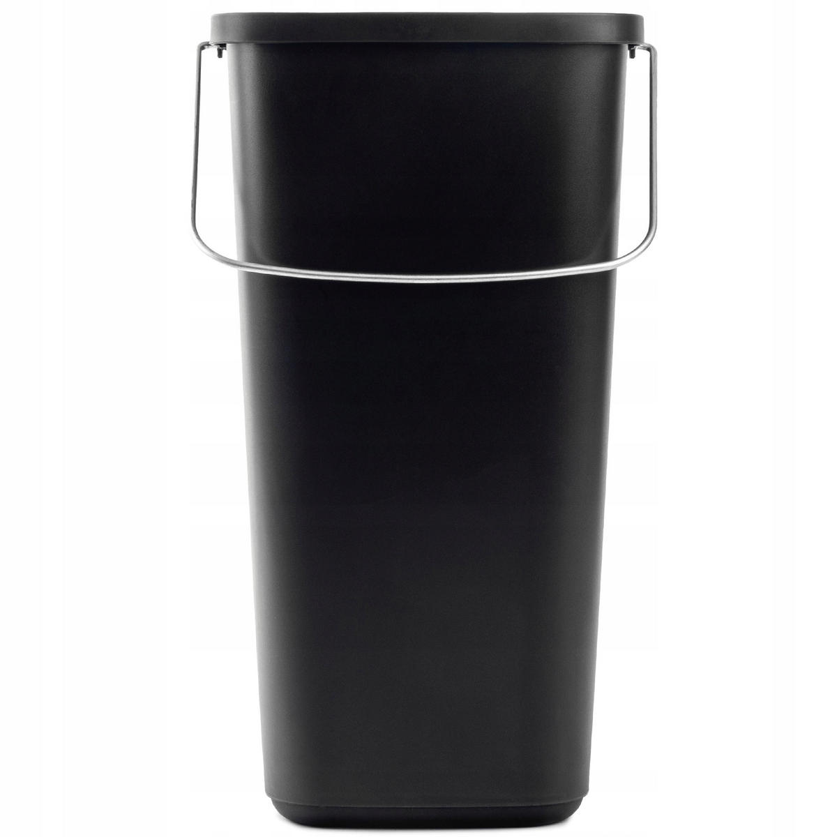 ABFALLBEHÄLTER, 12L, Schwarz - Schwarz, Kunststoff (18/34cm) - KADAX