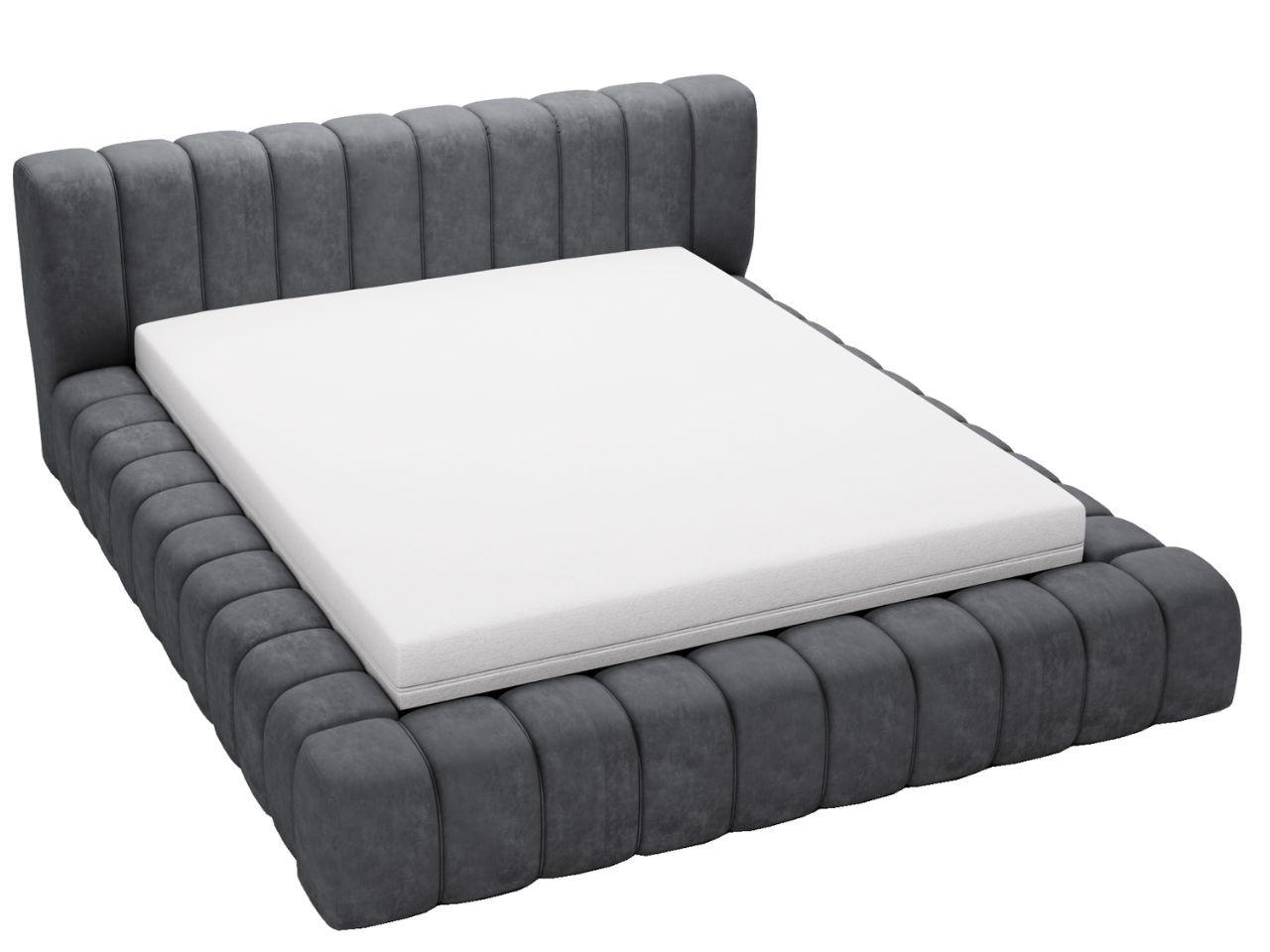 POLSTERBETT Italia 180x200 Dunkelgrau - Dunkelgrau, Textil (180/200cm) - Graingold