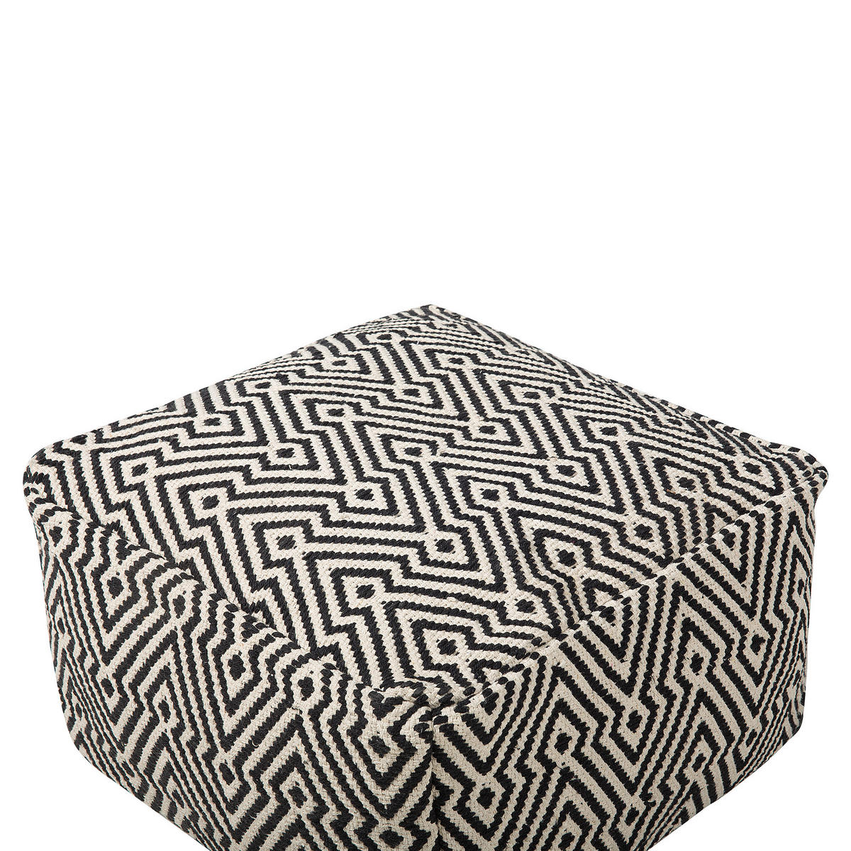 POUF Mukki 50/50/30 cm - Schwarz, Naturmaterialien/Textil (50/30/50cm) - Beliani