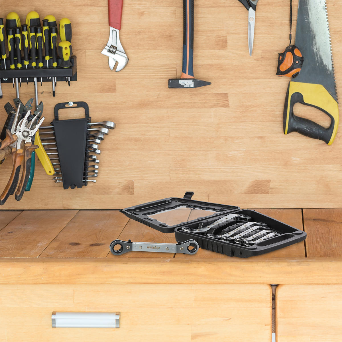 RINGRATSCHENSCHLÜSSEL-SET - Multicolor, Kunststoff/Metall (23/22.5/4cm) - Relaxdays