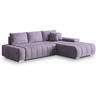 ECKSOFA ALESE R-S Lila Velours-Stoff mit Schlaffunktion - Lila, Holz (265/185cm) - MASSENO